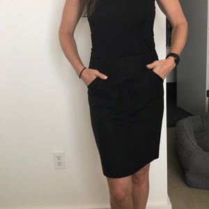 Black fitted pencil skirt